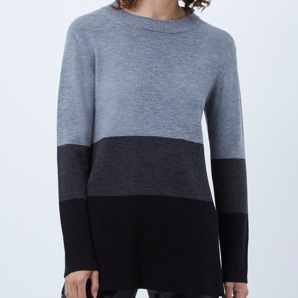 FRENCH CONNECTION WOMEN'S BABYSOFT NORMIE COLORBLOCK SWEATER SIZE XS $148 - Picture 1 of 7